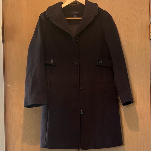 Lands’ End Wool Blend Coat - Picture 1 of 4